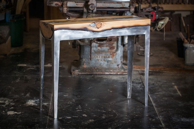 Muebles de tronco con metal fundido, imperdibles!!! taringa! Muebles tronco