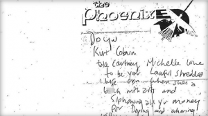 Fuerte nota de Kurt Cobain antes de morir