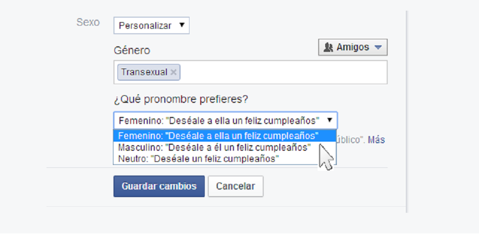 Ahora Facebook deja personalizar tu género