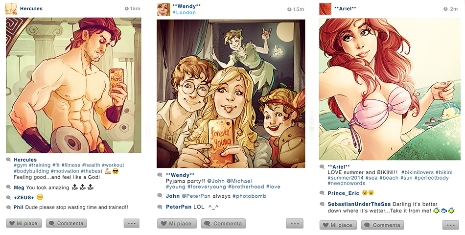 Las Selfies de los personajes de Disney