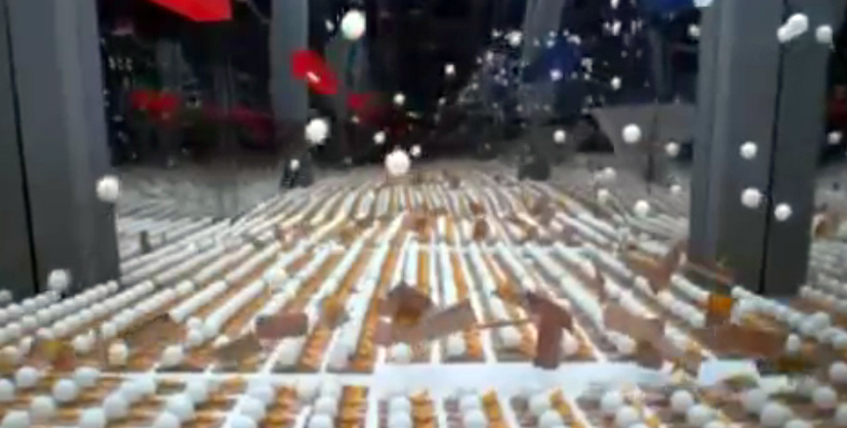 Miles de pelotitas de ping pong crean una reacción increíble