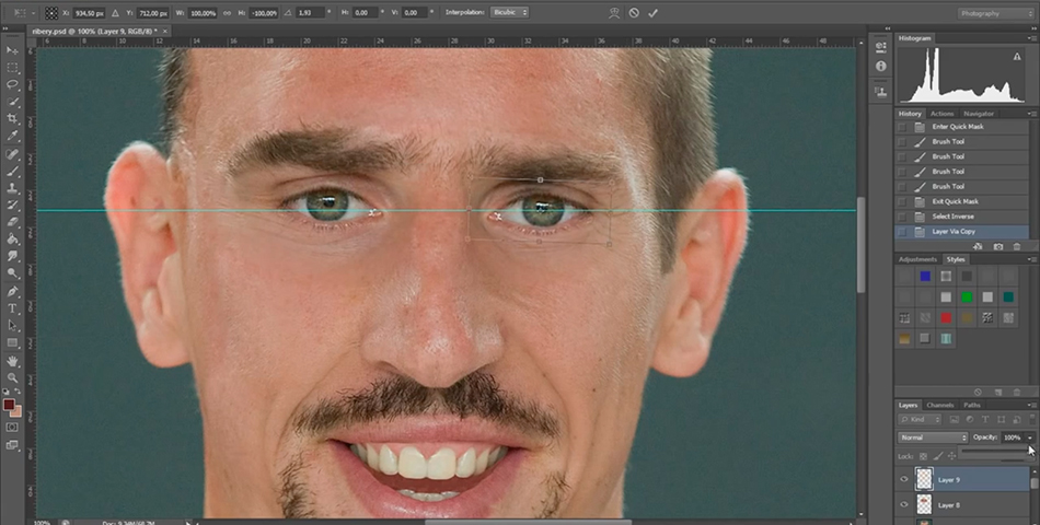 El restyling de Ribery en Photoshop