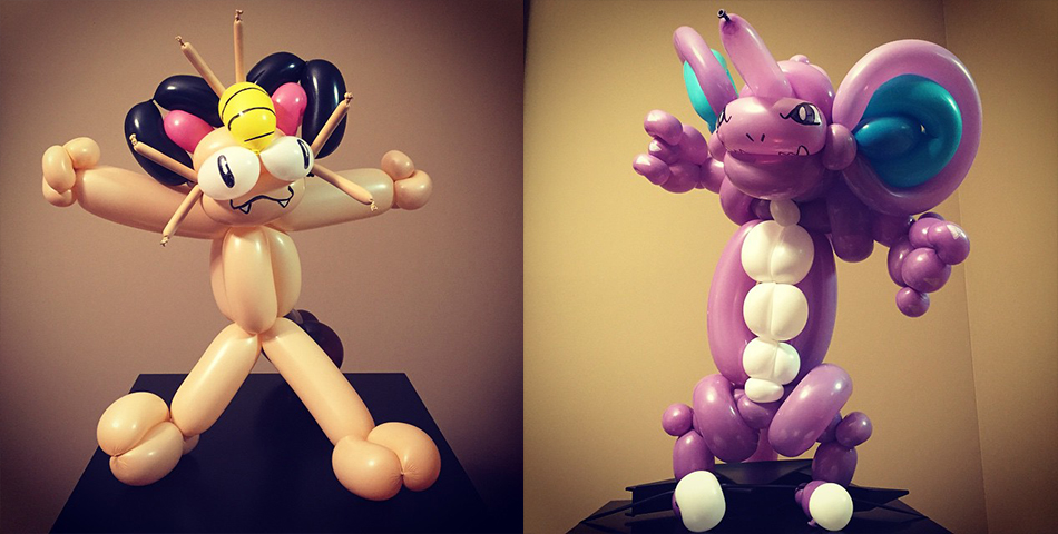 Pokemones recreados con globos