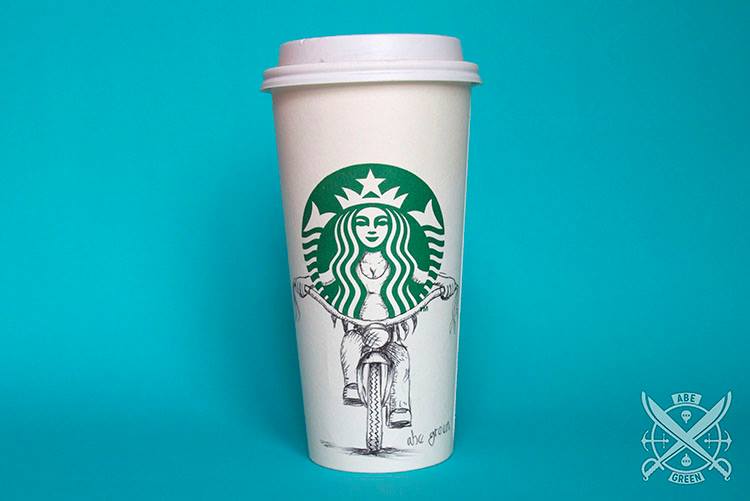 Dibuja los vasos de una conocida cafetería y sus diseños se vuelven viral