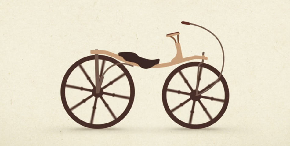 La evolución de la bicicleta en un minuto