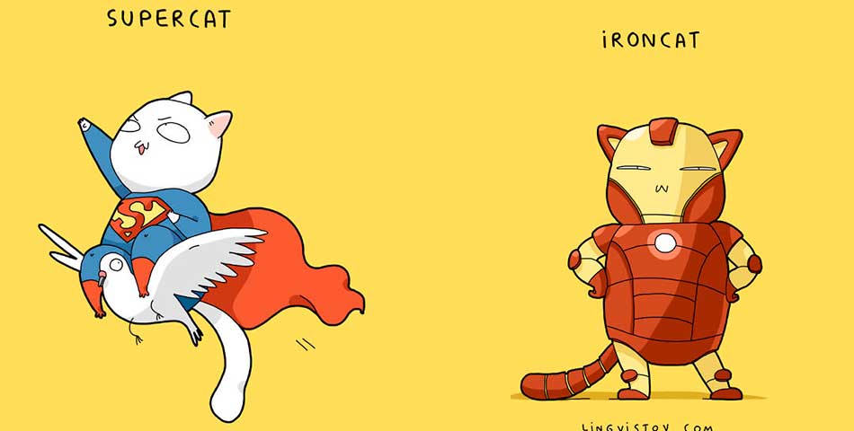 Como serían los gatos si fueran superhéroes