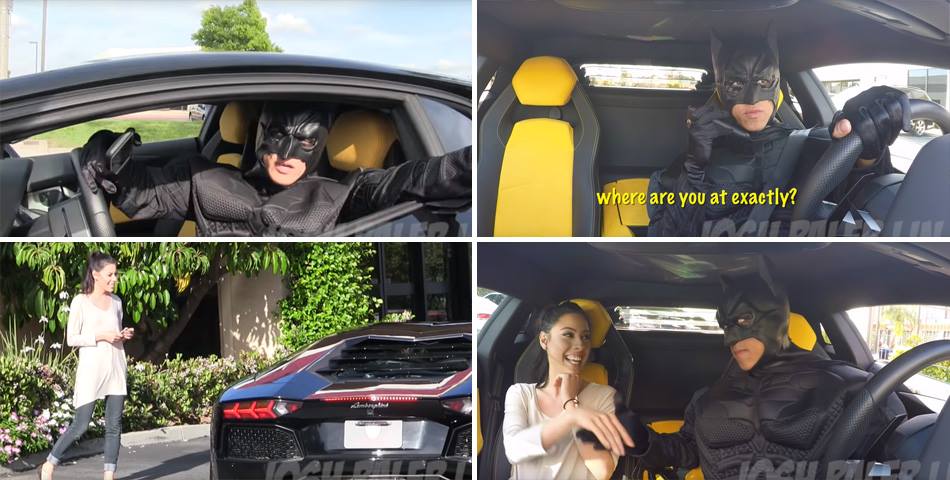 Pidieron un Uber y apareció Batman en un Lamborghini