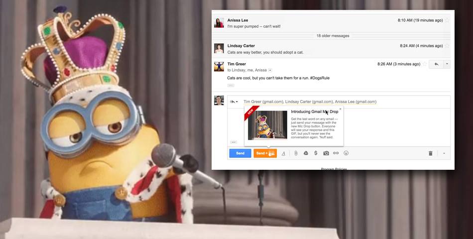 Gmail y un GIF de minions enojó a miles de usuarios