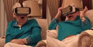 A esta abuela le dieron anteojos de realidad virtual y CASI la queda