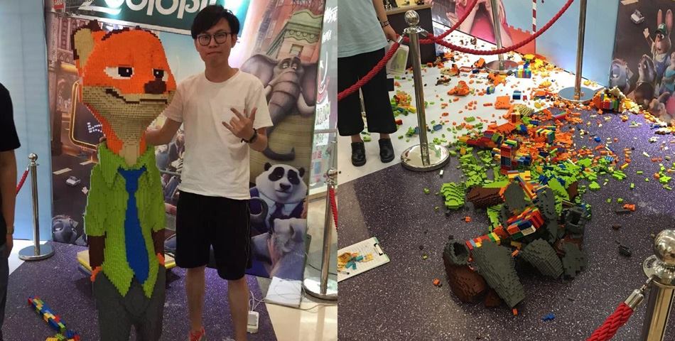 ¿Pagan los papis? Un nenito rompió una escultura de Lego de 15 mil dólares