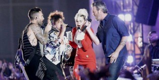 Miley Cyrus, Adam levine, Alicia Keys, Balke Shledon y su épica presentación en “The Voice”