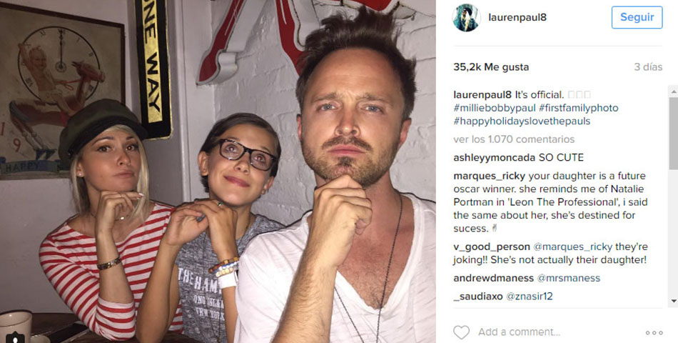 Se cumplió el sueño: Aaron Paul “adoptó” a Eleven