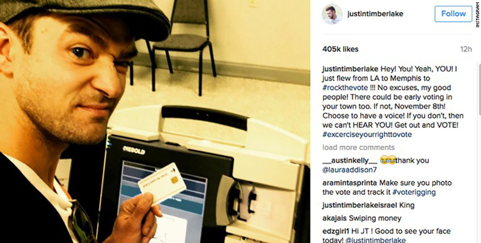 ¿Justin Timberlake preso por votar?