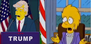 Los Simpsons responden a su propia predicción con un polémico mensaje para Donald Trump
