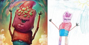 Dibujos infantiles recreados por artistas profesionales