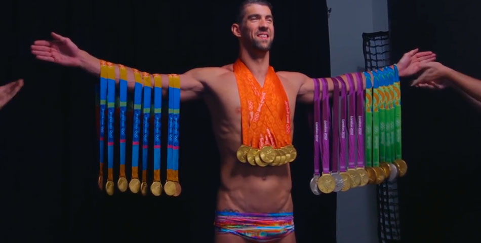 Michael Phelps posó con sus 28 medallas olímpicas