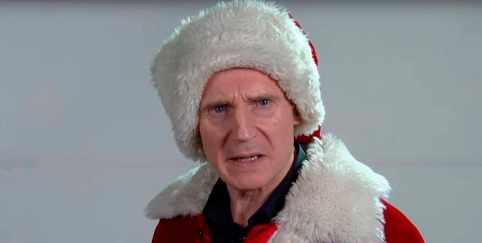 Liam Neeson audiciona para Papa Noel con estilo intimidante