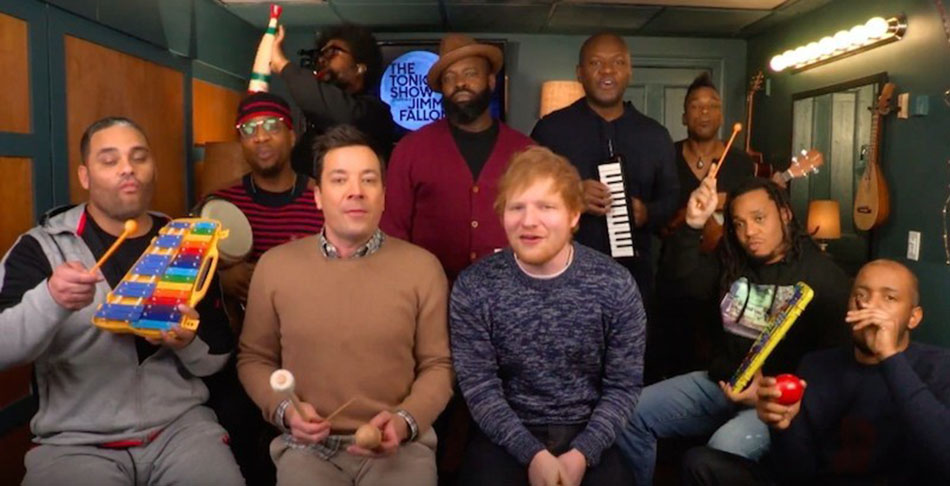 ¡Ed Sheeran se juntó con Jimmy Fallon y la rompieron!