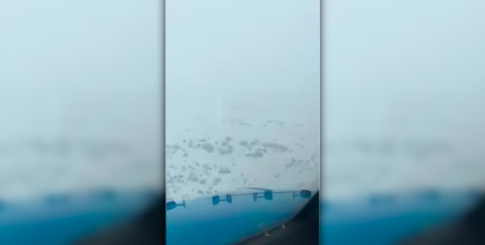Un aterrizaje en medio de la nieve patagónica