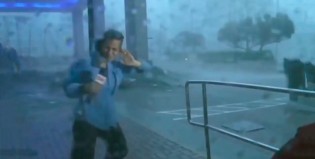 Una cronista se voló en pleno huracán