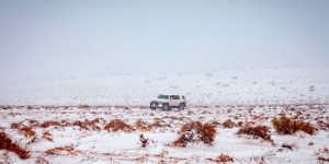 Increíble: nevó en el desierto de Arabia Saudita