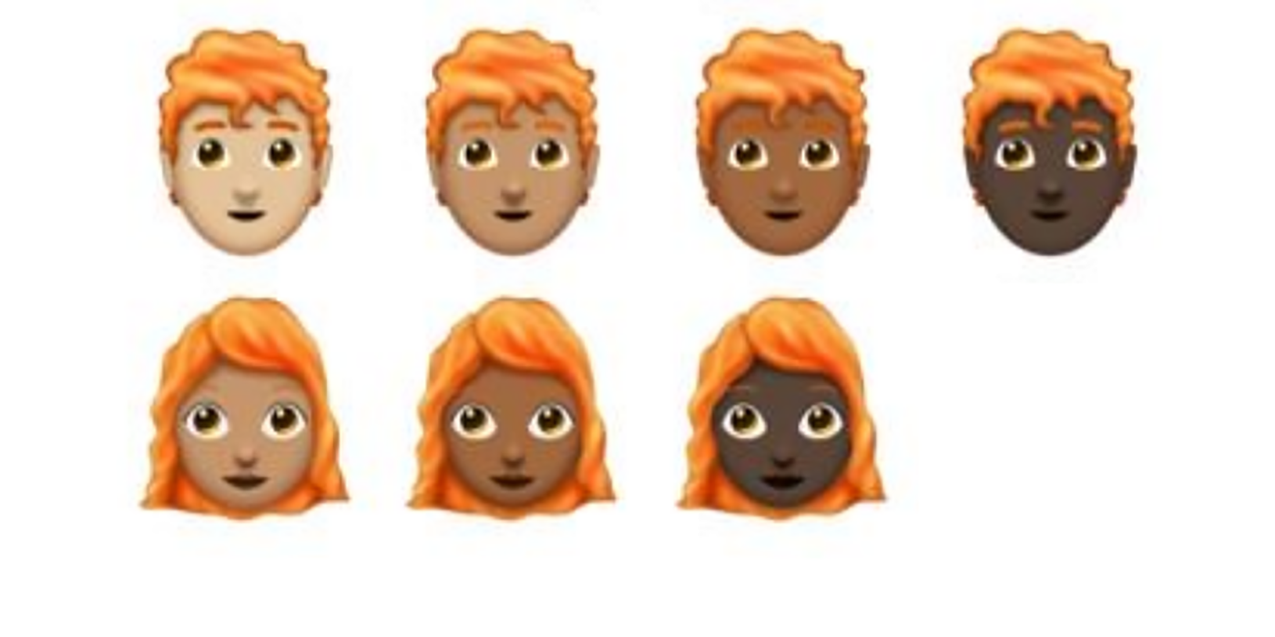 ¡Llegaron los pelirrojos! Mirá los nuevos emojis que se lanzarán durante este 2018