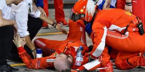 El estremecedor momento en el que un mecánico es atropellado por Kimi Räikkönen