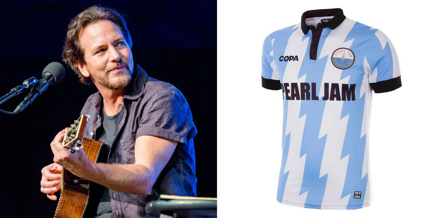 ¡Pearl Jam lanzó una colección de camisetas para el Mundial y está la de Argentina!