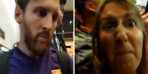 El video de la polémica: Una fanática de Rosario Central agredió a Lionel Messi