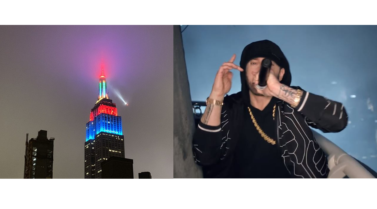 En las alturas: Eminem tocó en la cima del Empire State