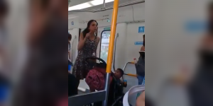 Su bebé lloraba, ella estaba con el celular y se armó terrible escándalo en el tren