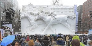 Una galería sobre esculturas de nieve en Japón