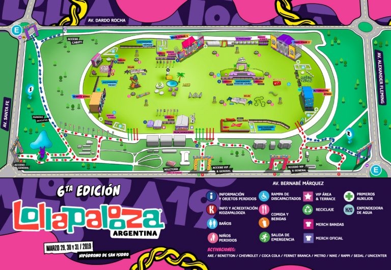 ¡Este es el MAPA del Lollapalooza 2019!