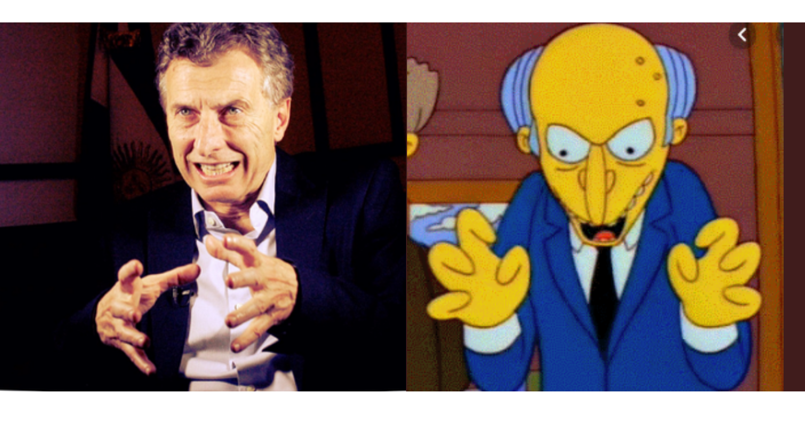 Unas cuantas fotos revelan el parecido de Mauricio Macri con el Señor Burns