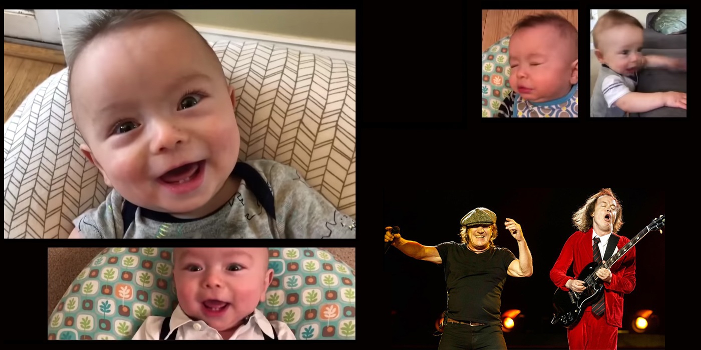 Este bebé canta Thunderstruck de AC/DC gracias a la increíble edición de su papá