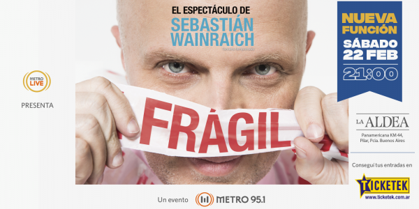 ESTE SÁBADO: ¡Wainraich vuelve a la Aldea con FRÁGIL!