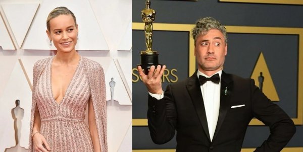 Brie Larson enganchó a Taika Waititi poniendo su Oscar en un extraño lugar