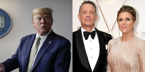 Donald Trump entendió mal una palabra y pensó que Tom Hanks y Rita Wilson estaban muertos