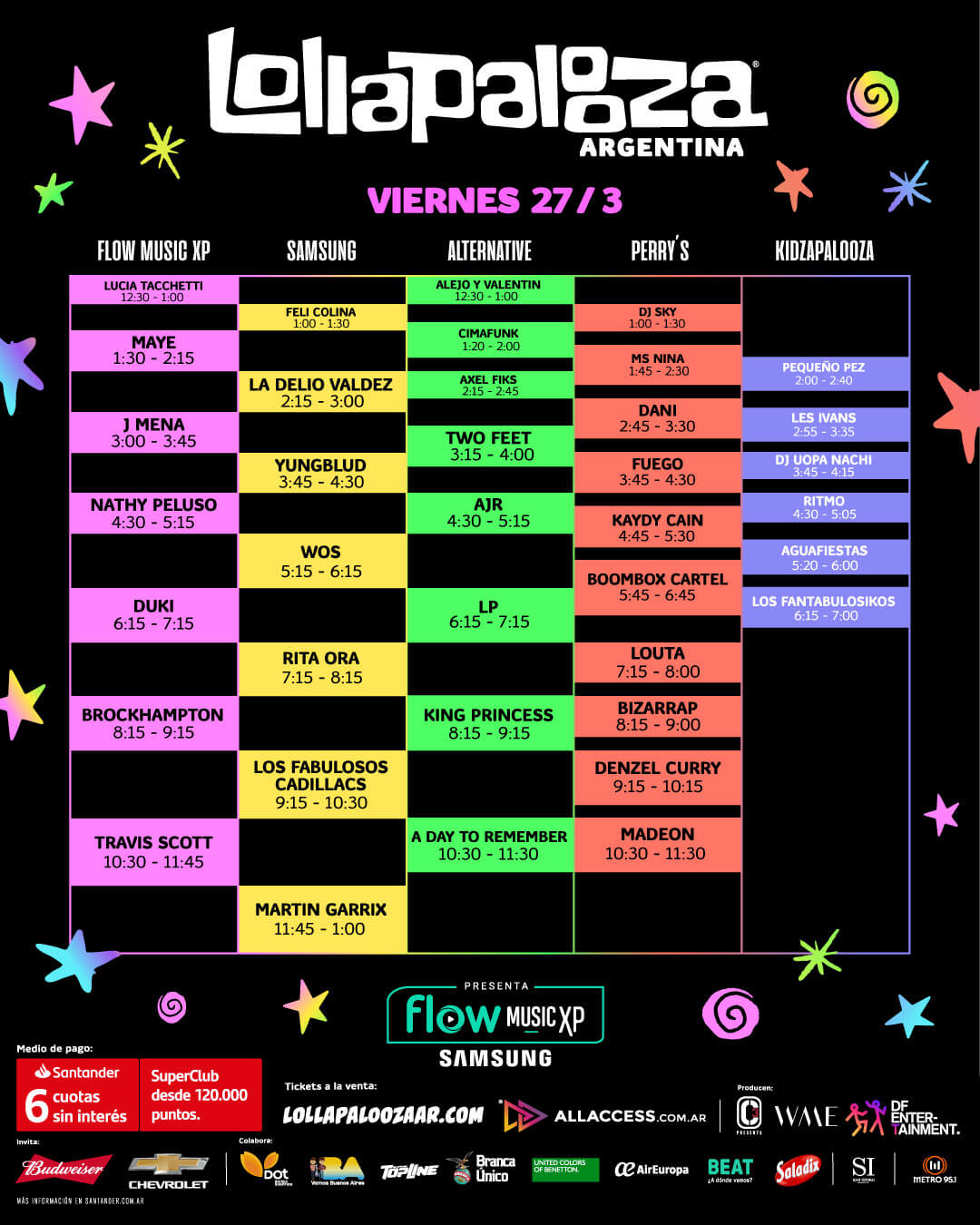 LOLLAPALOOZA 2020 ¡éstos son los horarios de todos los shows! Metro 95.1