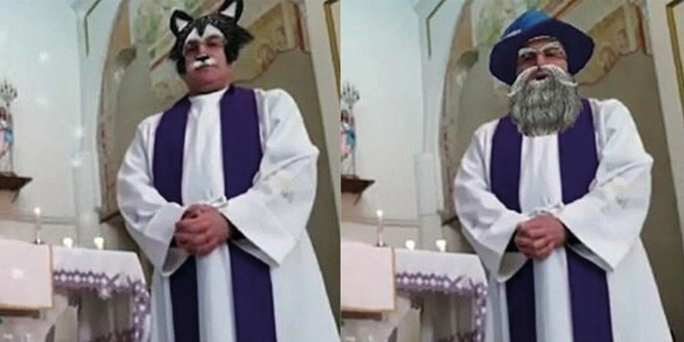 BLOOPER: un sacerdote transmitió la misa por streaming y se olvidó de desactivar los filtros