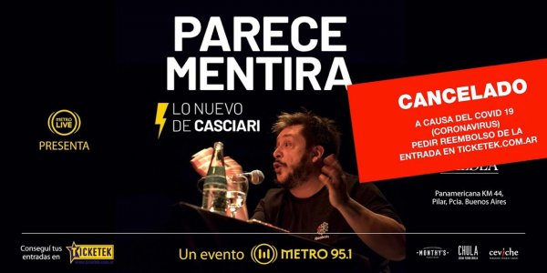 Se cancela la función de ‘Parece Mentira’, el show de Hernán Casciari, en La Aldea