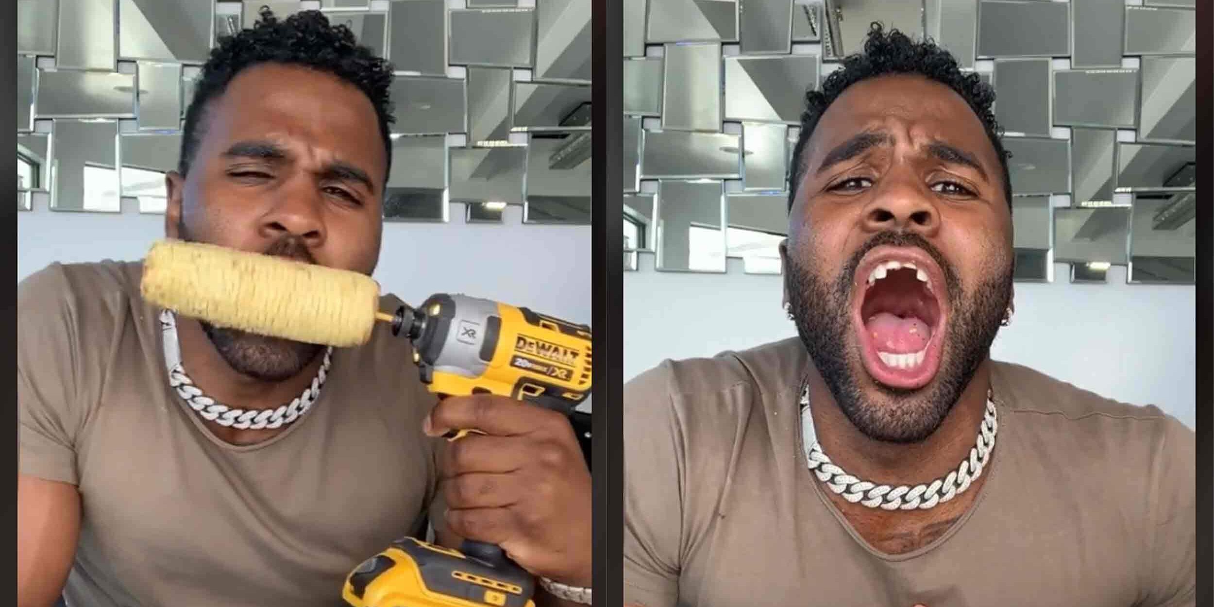 ¿QUÉ? Jason Derulo intentó comer un choclo con un taladro y se partió dos dientes