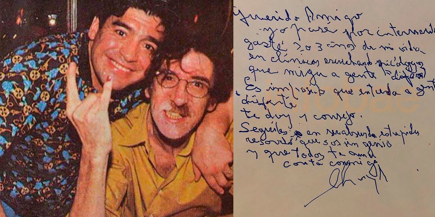 Puro amor: esto le escribió Charly García a Diego Maradona, a mano en una carta