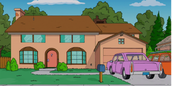 ¿Te imaginás a la casa de Los Simpsons con otro estilo arquitectónico?