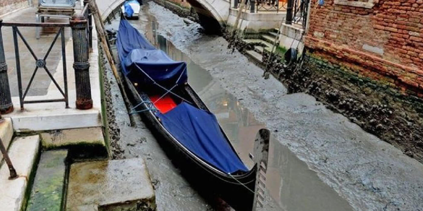 Impactantes imágenes de Venecia sin agua