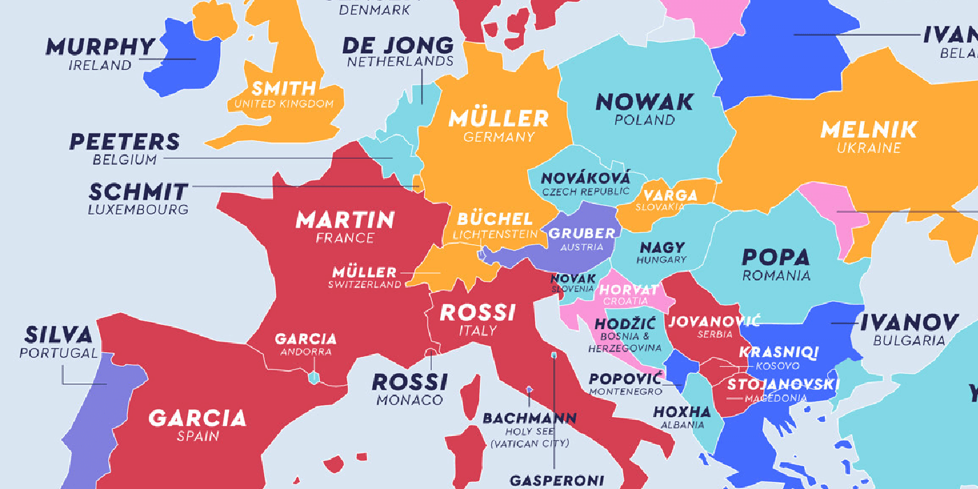 ¿Cuáles son los apellidos más comunes del mundo?