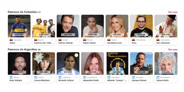 Un sitio vende saludos personalizados de famosos de todo el mundo
