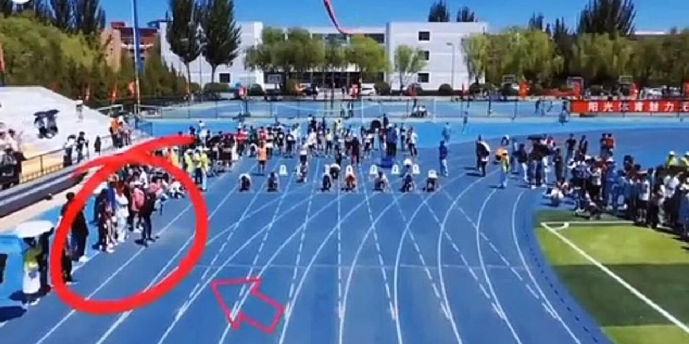 Un camarógrafo corrió más rápido que los atletas en una carrera de 100 metros