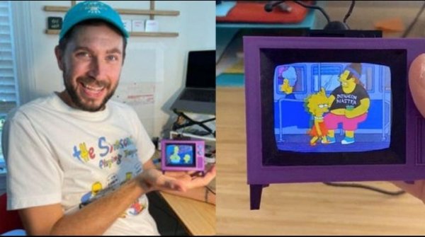 Un ingeniero imprimió un televisor de Los Simpson que reproduce los episodios