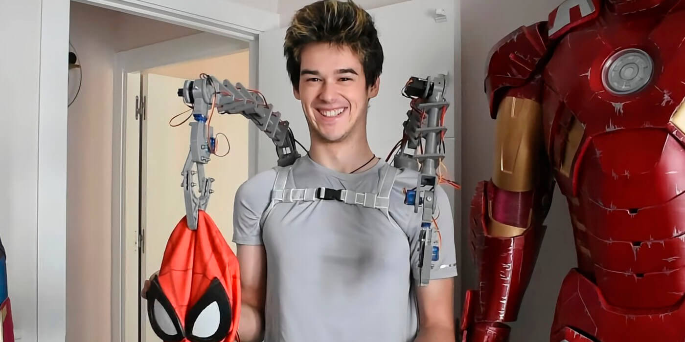 Un joven español creó sus propios brazos del Dr. Octopus y una armadura de Iron Man con comandos de voz